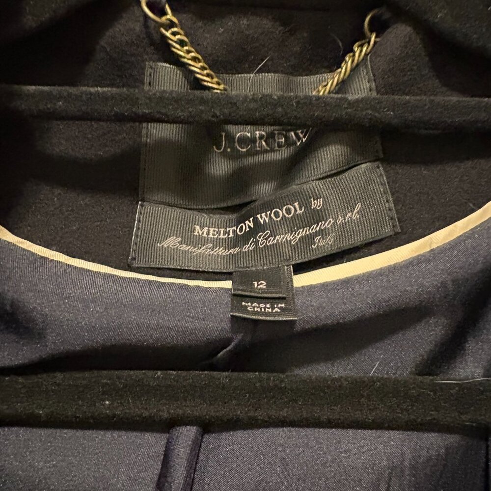 J.Crew Black Melton Wool Jacket size 12 - Picture 3 of 7